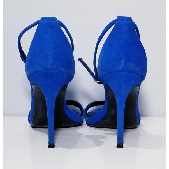 SANDRO PARIS ALINA NEON COBALT BLUE STRAPPY SANDALS SHOES $470 38 / US 7.5 7 1/2 - Picture 4 of 12